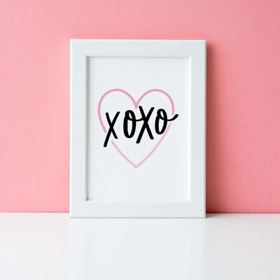 XOXO Valentines Day Home Print A4 Normal