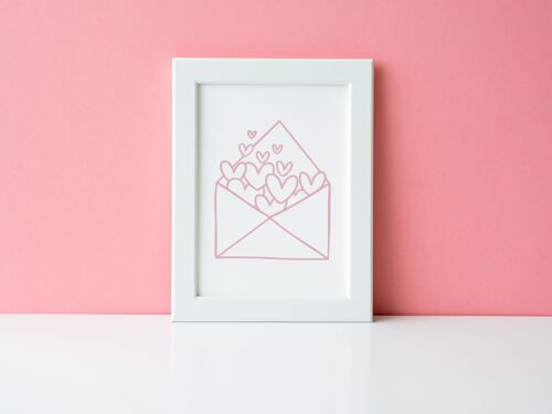 Love Letter Valentines Day Home Print A4 Normal