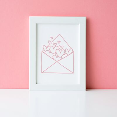 Liebesbrief Valentinstag Home Print A4 Normal