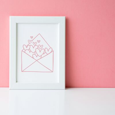 Love Letter Valentines Day Home Print A4 Normal