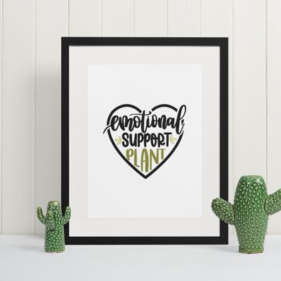 Emotional Support Plant Obsessed Humorous Home Print A4 Normal