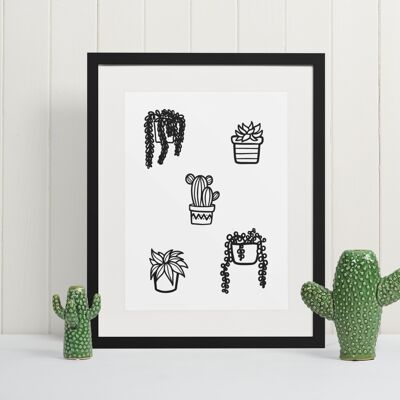 5 Pflanzen Plant Obsessed Humorous Home Print A4 Normal