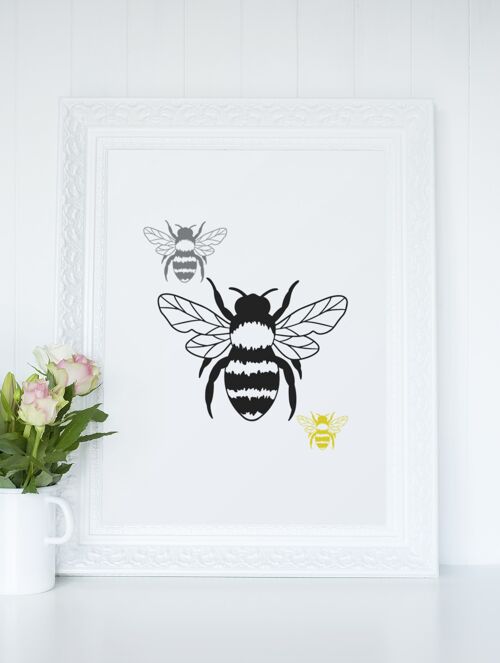 Bumble Bees 2022 Simple Bedroom Dressing Room Home Print A4 Normal
