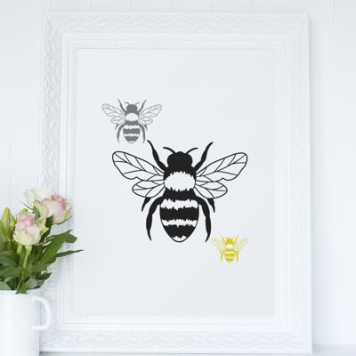 Bumble Bees 2022 Simple Bedroom Dressing Room Home Print A4 Normal