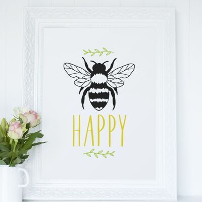 Be Happy Bumble Bee 2022 Einfaches Schlafzimmer Ankleidezimmer Zuhause P A4 Normal