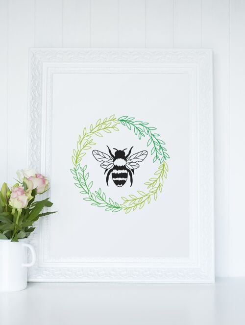 Bee Wreath Bumble Bee 2022 Simple Bedroom Dressing Room Home A4 Normal