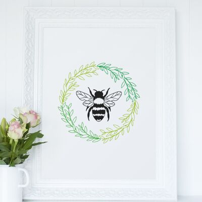 Bee Wreath Bumble Bee 2022 Simple Bedroom Dressing Room Home A4 Normal