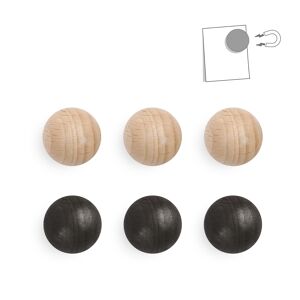 Assortiment de 250 petites boules magnétiques en bois - naturel et noir /// prix dégressif ///