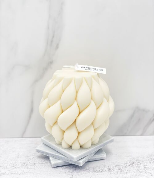 Candles Lab - Handmade soy wax swirl giant ball candle. Vegan gift. Valentine’s Day. Couple gift. Boyfriend gift. Love gift. Wedding gift. Cute gift. Wife husband gift.