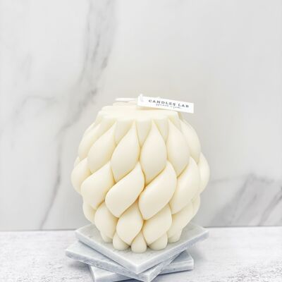 Candles Lab - Handmade soy wax swirl giant ball candle. Vegan gift. Valentine’s Day. Couple gift. Boyfriend gift. Love gift. Wedding gift. Cute gift. Wife husband gift.
