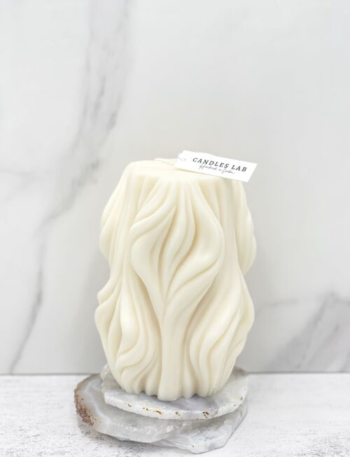 Candles Lab - Handmade soy wax swirl twirl pillar candle. Vegan gift. Valentine’s Day. Couple gift. Boyfriend gift. Love gift. Wedding gift. Cute gift. Wife husband gift.