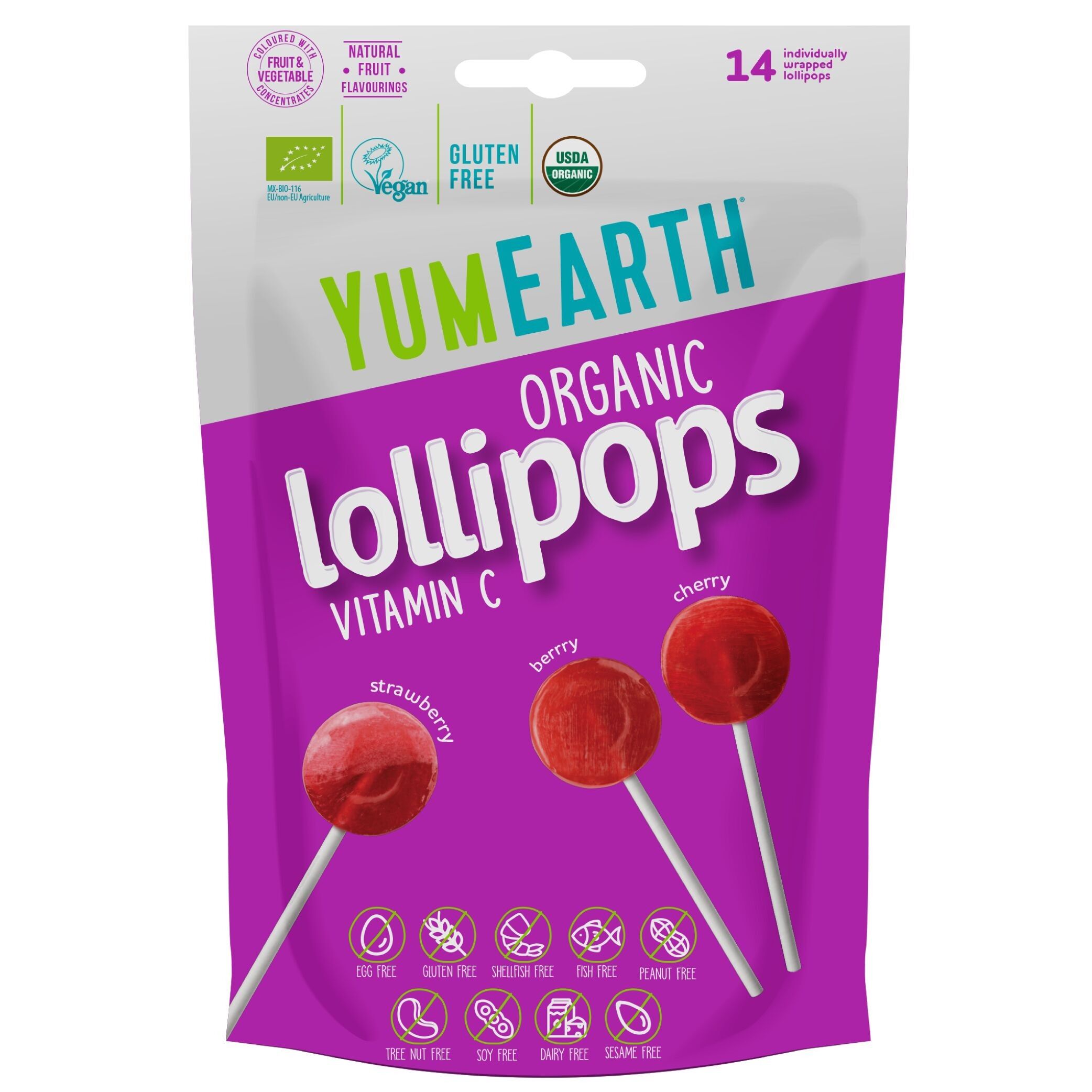 Organic Lollipops - Red Fruit Pops YUMEARTH