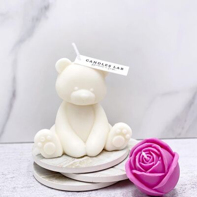 Candles Lab - Handgefertigte Katzenkerze aus Sojawachs. Katzenliebhaber. Süße Katze. Katzengeschenk. Kätzchen Kerze. Süße Kätzchen. Veganes Geschenk. Valentinstag. Paargeschenk. Freundgeschenk. Liebesgeschenk. Hochzeitsgeschenk. Nettes Geschenk. Ehefrau Ehemann Geschenk. - Große Bärenkerze