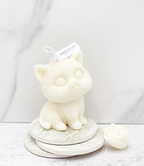 Candles Lab - Handmade soy wax cat candle. Cat lover. Cute cat. Cat gift. Kitten candle. Cute kitten. Vegan gift. Valentine’s Day. Couple gift. Boyfriend gift. Love gift. Wedding gift. Cute gift. Wife husband gift. - Cute cat
