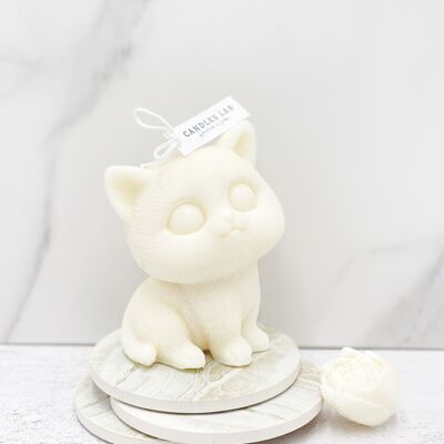 Candles Lab - Handmade soy wax cat candle. Cat lover. Cute cat. Cat gift. Kitten candle. Cute kitten. Vegan gift. Valentine’s Day. Couple gift. Boyfriend gift. Love gift. Wedding gift. Cute gift. Wife husband gift. - Cute cat