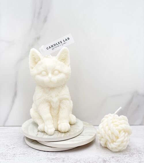Candles Lab - Handmade soy wax cat candle. Cat lover. Cute cat. Cat gift. Kitten candle. Cute kitten. Vegan gift. Valentine’s Day. Couple gift. Boyfriend gift. Love gift. Wedding gift. Cute gift. Wife husband gift. - Big cat candle