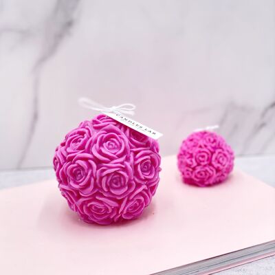 Candles Lab - Vela de bola de rosa de cera de soja hecha a mano