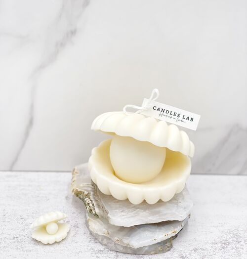 Candles Lab - Giant oyster pearl soy wax candle. Home decor. Table decor. Birthday gift. Valentine’s gift. Mother’s Day. Vegan gift. Elegant. Housewarming. Wedding gift. - Giant oyster pearl