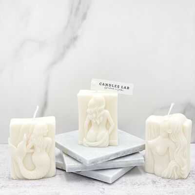 Candles Lab - Goddesses soy wax candles. Vegan gift. Birthday gift. Valentine’s Day. Couple. Birthday gift. Mother’s Day gift. Cute present. - Three goddesses candles