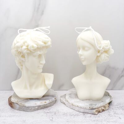 Candles Lab - Handmade soy wax big David sculpture or Elise girl candle
