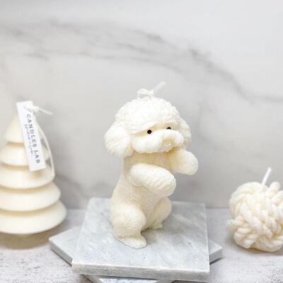 Candles Lab - Handmade soy wax teddy dog vegan candle for home decor and gift