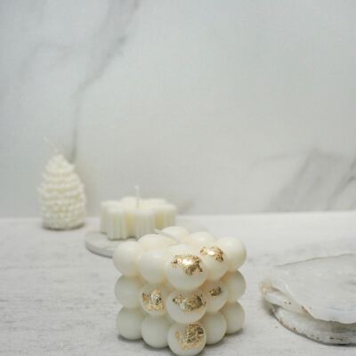 Candles Lab - Handmade soy wax vegan bubble candle with gold leaf