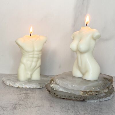 Candles Lab - Bougies en forme de corps en duo de cire de soja faites à la main