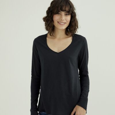 Esterella V Neck T-Shirt  - Anthra