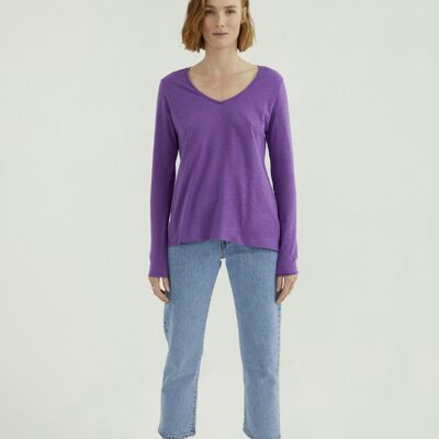 Esterella V Neck T-Shirt - Deep Lavender