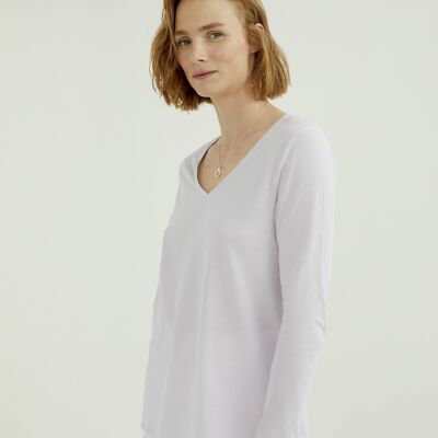 Camiseta Esterella con cuello en V - Jersey sencillo - Tinte orquídea