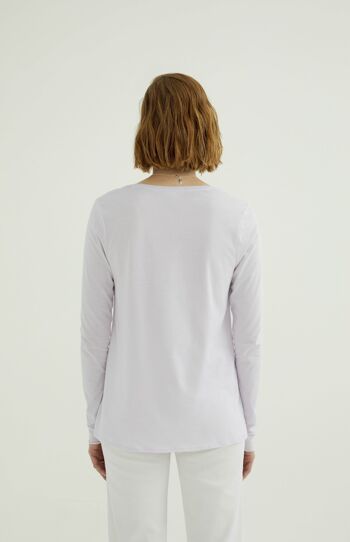 T-shirt à col en V Esterella - Jersey simple - Teinte orchidée 3