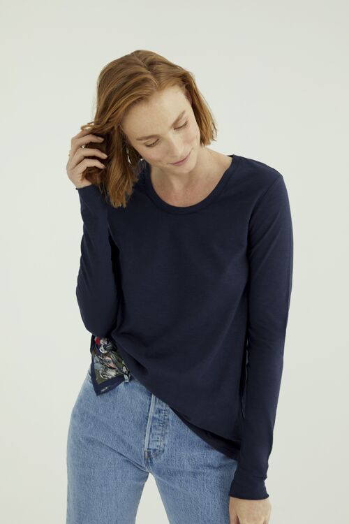 Miriam Round Neck T-Shirt  - Dark Blue