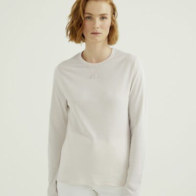 Mira Round Neck T-Shirt  - Single Jersey - White Sand