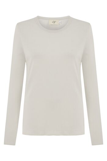 T-Shirt Col Rond Mira - Jersey Simple - Sable Blanc 6