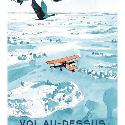 Watercolor Poster - Flight over the Gulf of Morbihan