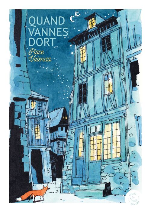 Affiche Aquarelle - Quand Vannes dort