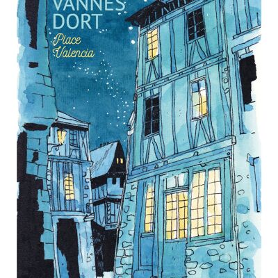 Affiche Aquarelle - Quand Vannes dort