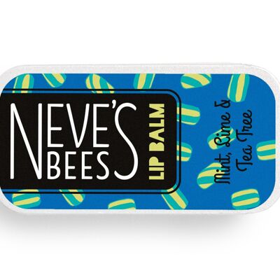 Baume à lèvres Neve's Bees Citron vert, menthe et arbre à thé - Boîte coulissante de 7 g