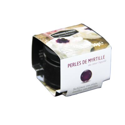 Perles à la myrtille au coeur liquide - Cuisine moléculaire