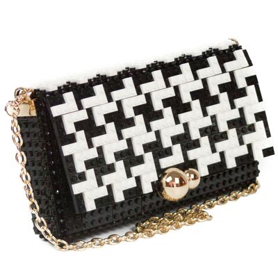Houndstooth pattern squared clutch