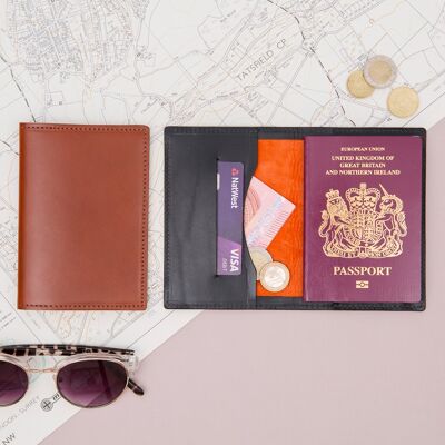 Luxury Leather & Suede Passport Wallet - unboxed