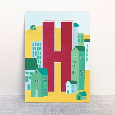 Postcard letter H