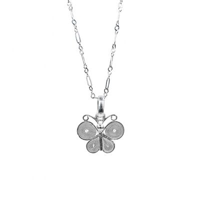 Universo Sterling Silver Filigree Butterfly Pendant