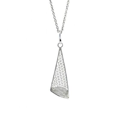 Universo Sterling Silver Filigree Triangle Pendant