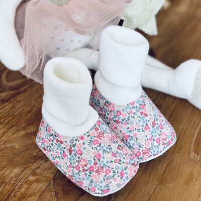 Chaussons bébé 0-3 mois, Chaussures bébé avec pompons, Chaussettes