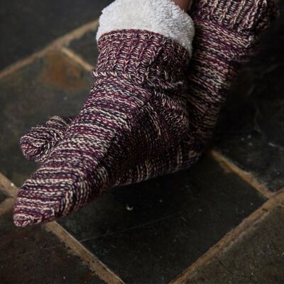 Donegal Fleece gefütterte Socken - Purple Heather