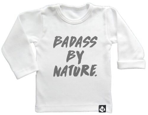 Badass by Nature longsleeve: Wit