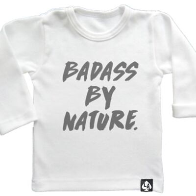 Badass by Nature longsleeve: Wit