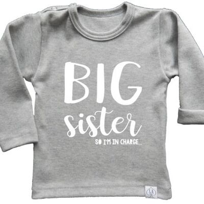 Big sister so i'm in charge longsleeve: Grijs