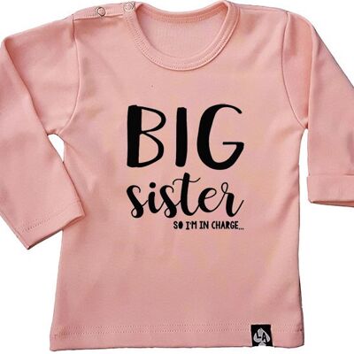 Big sister so I'm in charge long sleeve: Pink